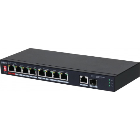 Коммутатор Dahua DH-PFS3110-8ET1GT1GF-96 8x100Mb 1G неуправляемый, фото 