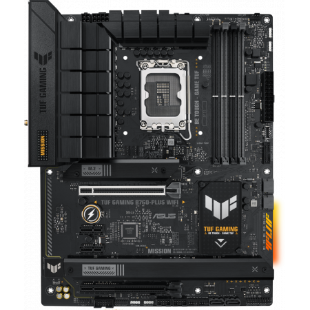 Материнская плата Asus TUF GAMING B760-PLUS WIFI Soc-1700 Intel B760 4xDDR5 ATX AC`97 8ch(7.1) 2.5Gg RAID+HDMI+DP, фото 