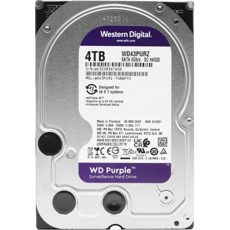 Жесткий диск Western Digital Purple 4Tb WD43PURZ, фото 