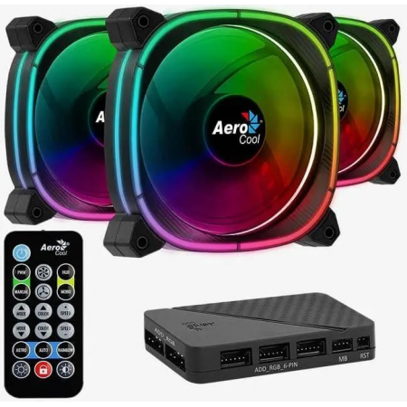 Вентилятор Aerocool Astro 12 ARGB (120мм, 17.5dB, 1000rpm, 6 pin, подсветка) RTL, фото 