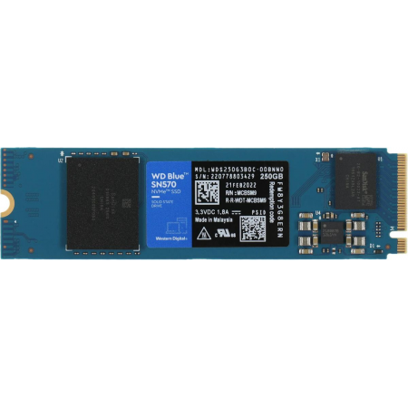 Твердотельный накопитель SSD M.2 2280 250GB WDC BLUE WDS250G3B0C, фото 
