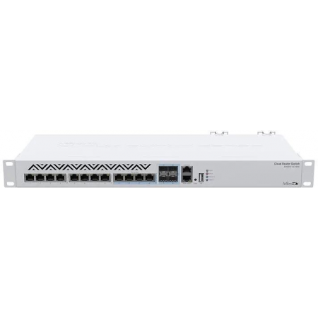 Mikrotik CRS312-4C+8XG-RM Cloud Router Switch 8х 1G/2.5G/5G/10G RJ45,  4х 10G RJ45/SFP+ with RouterOS L5, 1U rackmount enclosure, фото 