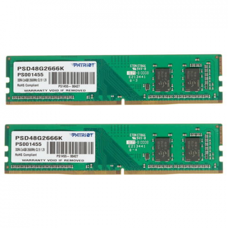 Оперативная память DIMM Patriot Signature Line DDR4 8Gb PSD48G2666K (2x4Gb), фото , изображение 2