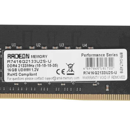 Оперативная память DIMM AMD Radeon R7 Performance Series DDR4 16Gb R7416G2133U2S-U, фото , изображение 3 Оперативная память DIMM AMD Radeon R7 Performance Series DDR4 16Gb R7416G2133U2S-U, фото , изображение 3