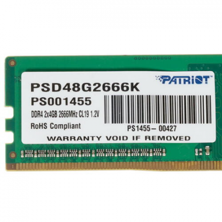 Оперативная память DIMM Patriot Signature Line DDR4 8Gb PSD48G2666K (2x4Gb), фото , изображение 3
