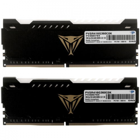 Оперативная память DIMM Patriot Viper Steel RGB DDR4 16Gb PVSR416G360C0K (2x8Gb), фото , изображение 3