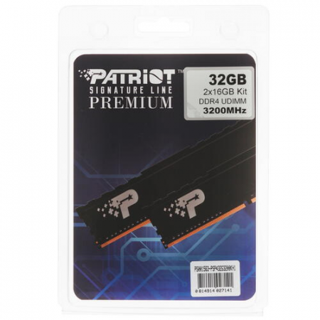 Оперативная память DIMM Patriot Signature Line Premium DDR4 32Gb PSP432G3200KH1 (2x16Gb), фото , изображение 3