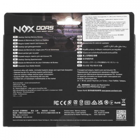 Оперативная память DIMM Apacer NOX DDR5 16Gb AH5U16G56C522MBAA-1, фото , изображение 3
