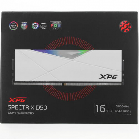 Оперативная память DIMM ADATA XPG SPECTRIX D50 RGB DDR4 32Gb AX4U360016G18I-DW50 (2x16Gb), фото , изображение 5
