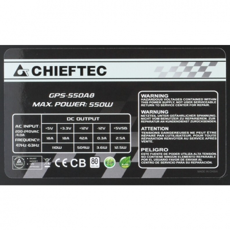 Блок питания Chieftec Smart 550W GPS-550A8, фото , изображение 7