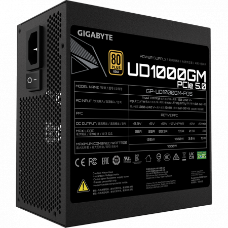 Блок питания Gigabyte GP-UD1000GM PG5 1000W OEM GP-UD1000GM PG5, фото , изображение 3