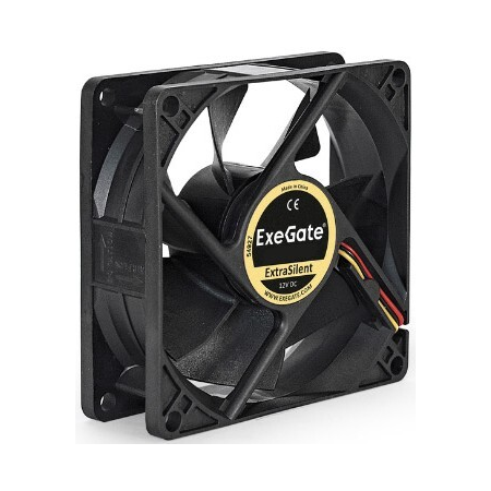 Вентилятор 12В DC ExeGate ExtraPower EP08015S2P (80x80x15 мм, Sleeve bearing (подшипник скольжения), 2pin, 2500RPM, 25.5dBA), фото 