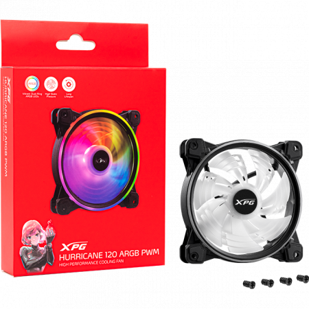Вентилятор для корпуса ADATA XPG HURRICANE HURRICANE120ARGBPWM-BKCWW, фото , изображение 2