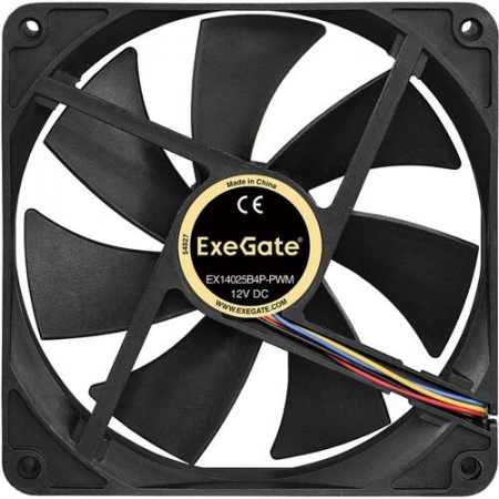 Вентилятор для корпуса ExeGate EX14025B4P-PWM EX288929RUS, фото , изображение 2 Вентилятор для корпуса ExeGate EX14025B4P-PWM EX288929RUS, фото , изображение 2