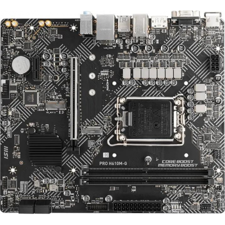Материнская плата MSI PRO H610M-G Soc-1700 Intel H610 2xDDR5 mATX AC`97 8ch(7.1) GbLAN+VGA+HDMI+DP, фото 
