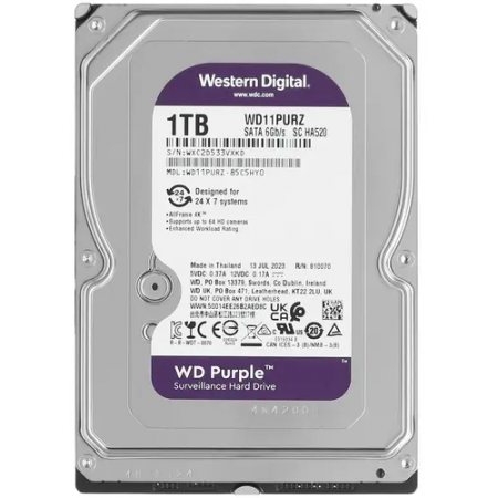 Жесткий диск SATA 1TB 6GB/S 64MB PURPLE WD11PURZ WDC, фото 