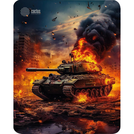 Коврик для мыши Cactus CS-MP-D04M Burning tank 300x250x3мм, фото 