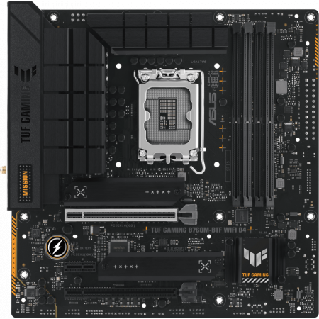 Материнская плата ASUS TUF GAMING B760M-BTF WIFI D4 LGA1700 128 Гб, 4*DDR4, DP, HDMI  microATX, фото 