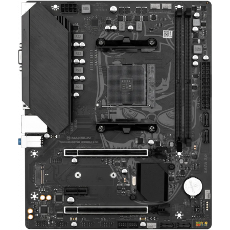 Материнская плата Maxsun MS-Terminator B550M 2.5G AM4, B550, 2xDDR4, 1xPCI-E 16X1xPCI-E 4X1xPCI-E 1X1xM.2, Front2xUSB3.0, 2xUSB2.0, Rear4xUSB2.0, 2xUSB3.0, 4xSATA 3.0, 1GLan, HDMI+VGA, mATX, RTL, фото 