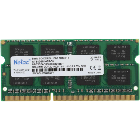 SO-DIMM DDR3L Netac  8GB NTBSD3N16SP-08, фото 