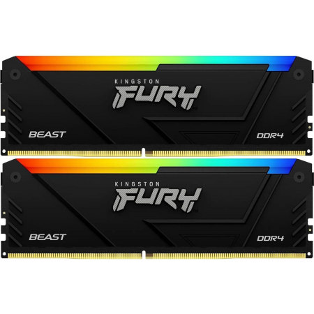 Оперативная память Kingston 32GB DDR4 3200MHz DIMM FURY Beast Black RGB XMP KF432C16BB12AK2/32 kit 2x16Gb, CL16, 288-pin  1.35V  Non-ECC, фото 