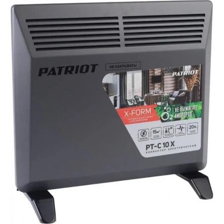 Конвектор электрический Patriot PT-C 10 X, 1000 Вт., Х-образный монолитный нагревательный элемент, фото 