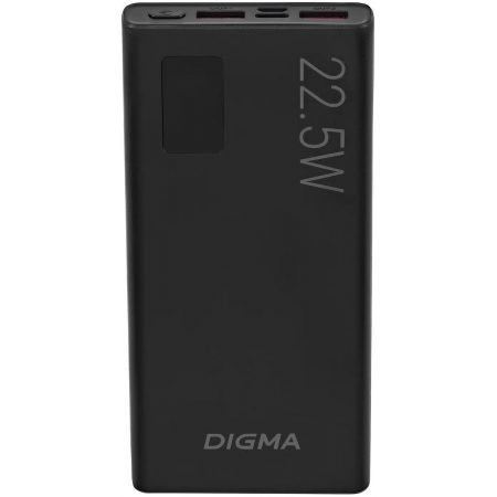 Мобильный аккумулятор Digma DGPF10A 10000mAh QC3.0/PD3.0 22.5W 5A 2xUSB-A/USB-C черный (DGPF10A22PBK), фото 