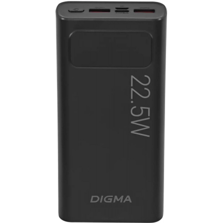 Мобильный аккумулятор Digma DGPF20A 20000mAh QC3.0/PD3.0 22.5W 3A 2xUSB-A/USB-C черный (DGPF20A22PBK), фото 