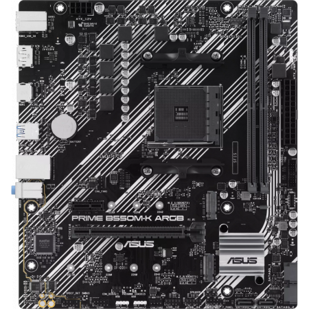 Материнская плата ASUS PRIME B550M-K ARGB, Socket AM4, B550, 2*DDR4, DP+HDMI, SATA3 + RAID, Audio, Gb LAN, USB 3.2, USB 2.0, COM*1 header (w/o cable), mATX ; 90MB1GC0-M0EAY0, фото 