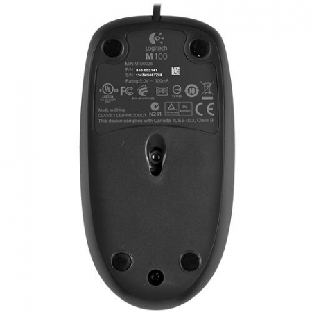Мышь проводная Logitech M100 (910-001604/910-005003) Чёрный, фото , изображение 6