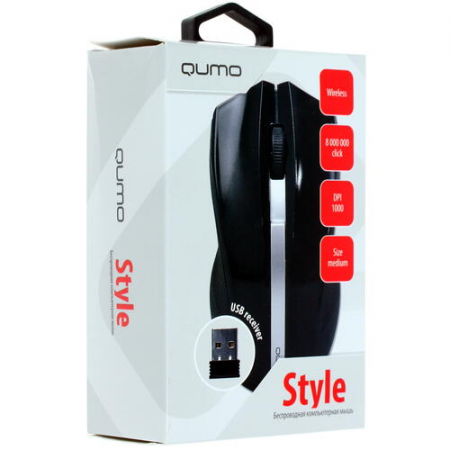 Мышь беспроводная QUMO Office M15 Style Чёрный, фото , изображение 2