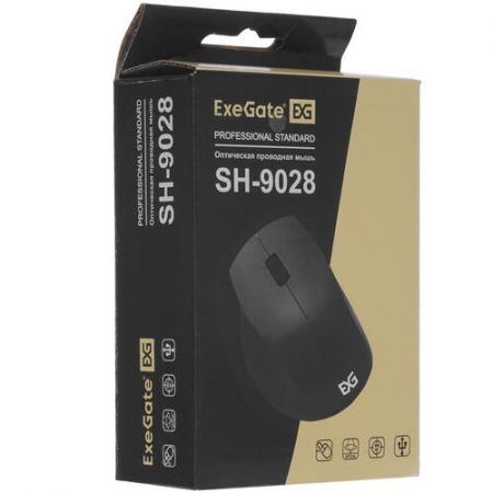 Мышь проводная ExeGate SH-9028 (EX264101RUS) Чёрный, фото , изображение 7