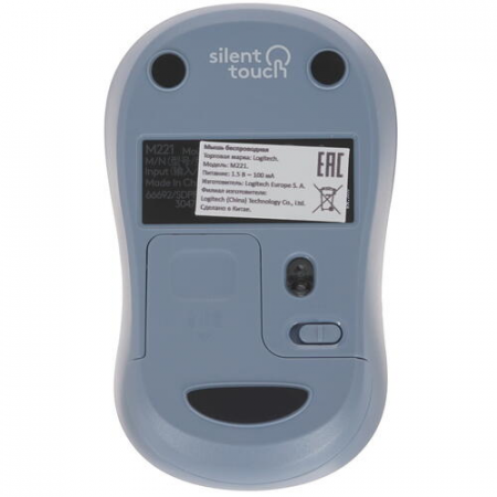 Мышь беспроводная Logitech M221 (910-006111) голубой, фото , изображение 5