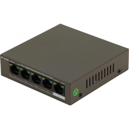 Коммутатор IP-COM G1105P-4-63W IP-COM PoE, 5 портов 10/100/1000 Мбит / с Base-TX RJ45, фото 