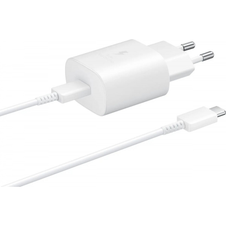 Сетевое зарядное устройство Samsung Adapter 25W Type C с кабелем White (EP-TA800XWEGWW), фото 