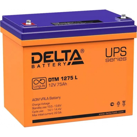 Батарея для ИБП Delta DTM 1275 L 12В 75Ач, фото 