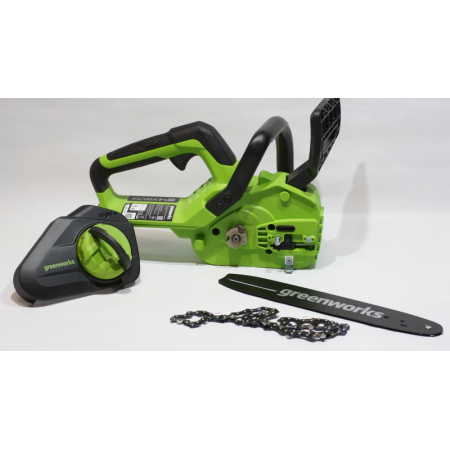 Цепная пила аккумуляторная GreenWorks G24CS25K4, 24V, 25см, c АКБ 4Ач и ЗУ (2007707UB), фото , изображение 4