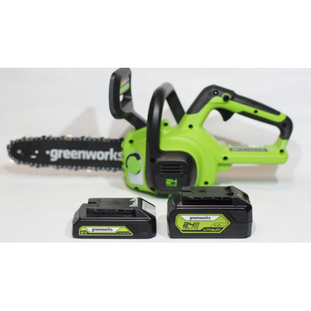 Цепная пила аккумуляторная GreenWorks G24CS25K4, 24V, 25см, c АКБ 4Ач и ЗУ (2007707UB), фото , изображение 5