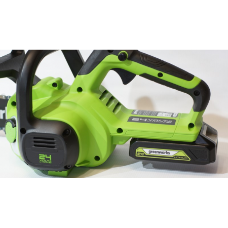Цепная пила аккумуляторная GreenWorks G24CS25K4, 24V, 25см, c АКБ 4Ач и ЗУ (2007707UB), фото , изображение 7