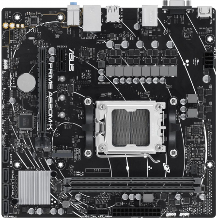 Материнская плата Asus PRIME A620M-K SocketAM5 AMD A620 2xDDR5 mATX AC`97 8ch(7.1) GbLAN RAID+VGA+HDMI, фото 