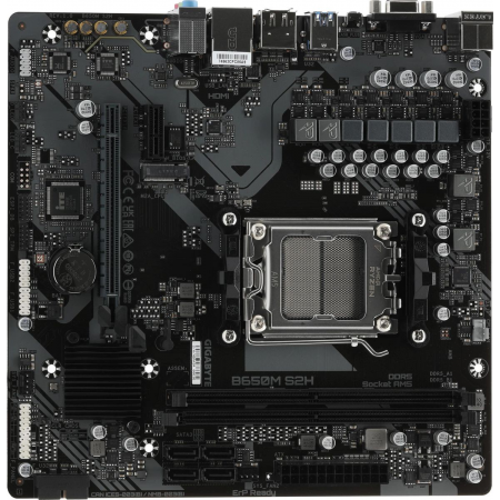 Материнская плата Gigabyte B650M S2H SocketAM5 AMD B650 mATX AC`97 8ch(7.1) GbLAN RAID+VGA+HDMI+DP, фото 