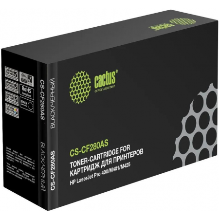 Тонер Картридж Cactus CS-CF280AS черный для HP LJ Pro 400/M401/M425 (2700стр.), фото 