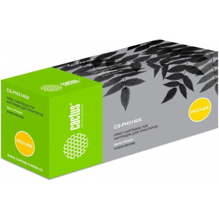 Тонер Картридж Cactus CS-PH3140X (108R00909) черный для Xerox Phaser 3140 3155 3160 (2500стр.), фото 