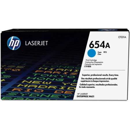Тонер Картридж HP 654A CF331A голубой для HP CLJ Ent M651n/M651dn/M651xh/M680dn/M680f (15000стр.), фото 