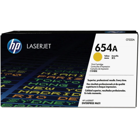 Тонер Картридж HP 654A CF332A желтый для HP CLJ Ent M651n/M651dn/M651xh/M680dn/M680f (15000стр.), фото 
