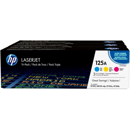Тонер-картридж комплект HP CF373AM голубой/пурпурный/желтый для CLJ CP1215/1515 3 х 1400стр., фото 