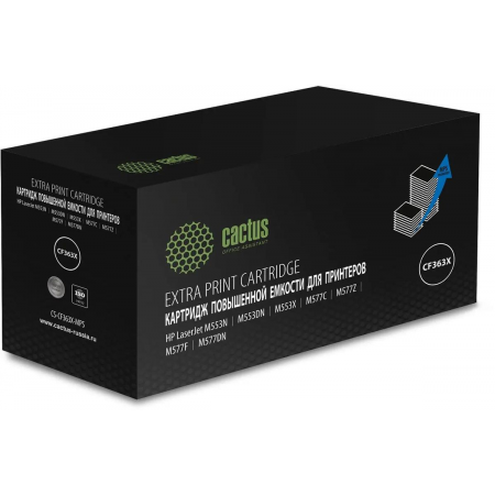 Картридж лазерный Cactus CS-CF363X-MPS пурпурный (18000стр.) для HP CLJ M552dn/M553dn/M553N/M553x, фото 