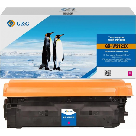 Картридж лазерный G&G 212X GG-W2123X пурпурный (10000стр.) для HP Color LJ M554/M555/578 Enterprise, фото 