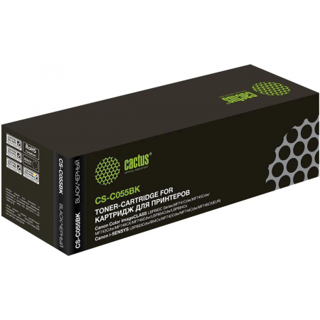 Картридж лазерный Cactus CS-C055BK черный (2300стр.) для Canon LBP663Cdw, LBP664Cx, MF746Cx, MF742Cdw, MF744Cdw, фото 