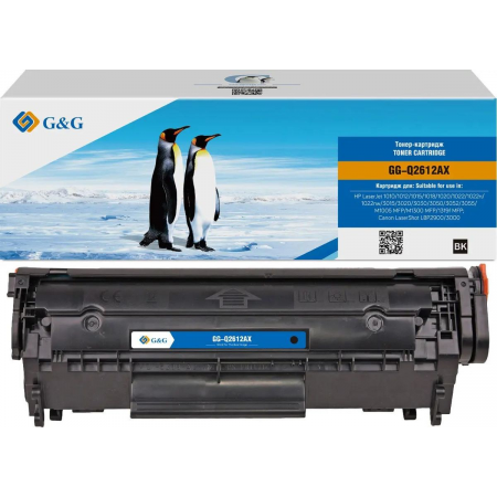 Картридж лазерный G&G GG-Q2612AX черный (2500стр.) для HP LJ 1010/1012/1015/1018/1020/1022/1022n/1022nw/3015/3020, фото 
